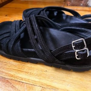 APC sandals in black suede size 7